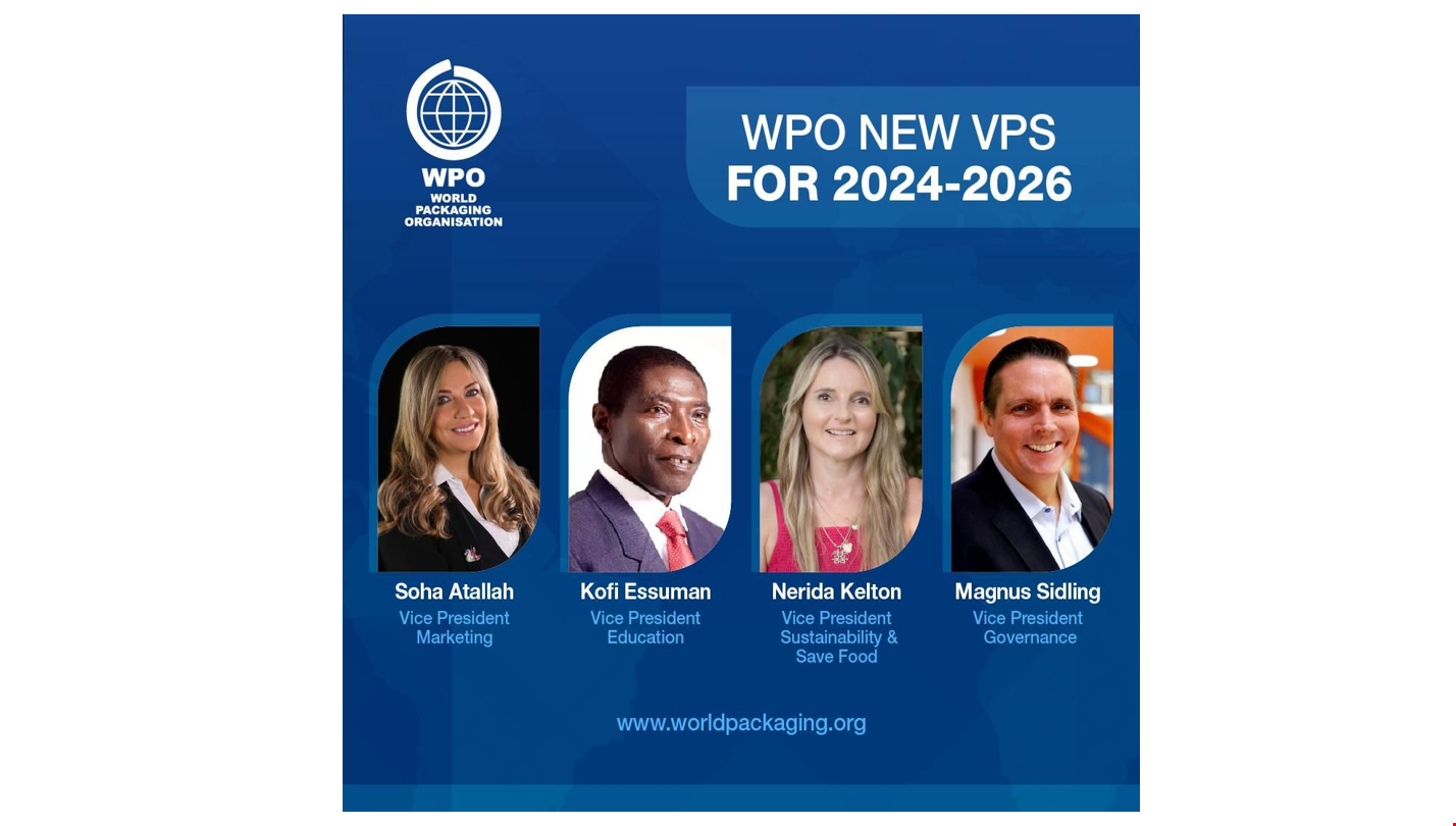 World Packaging Organisation (WPO) President, Luciana Pellegrino, announces the Vice Presidents for 2024/2026
