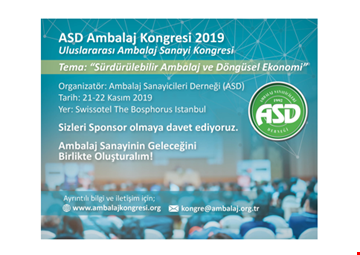 ASD Ambalaj Kongresi 2019 Sponsorluk Daveti