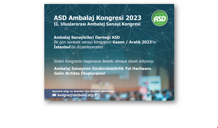 ASD Ambalaj Kongresi 2023 - II. Uluslararası Ambalaj Sanayi Kongresi