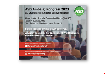 ASD Ambalaj Kongresi 2023 Sponsorluk Daveti